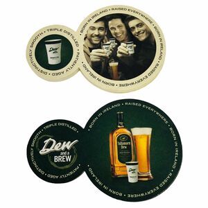 LOT of 11 Tullamore Dew Irish Whiskey Dew And A Brew Beer COASTERS Bar Man Cave